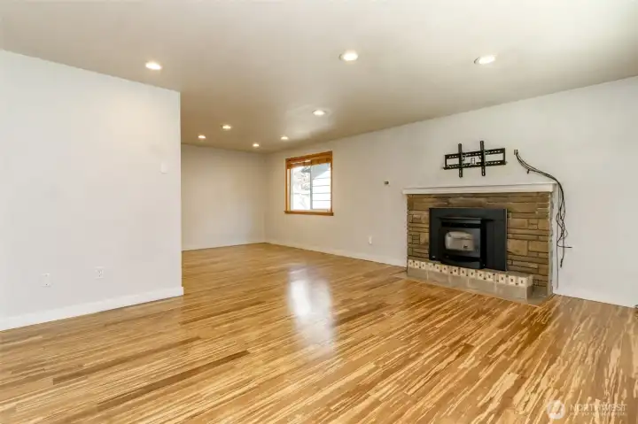 Living room with pellet stove