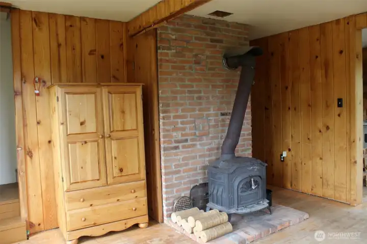 woodstove in the living room