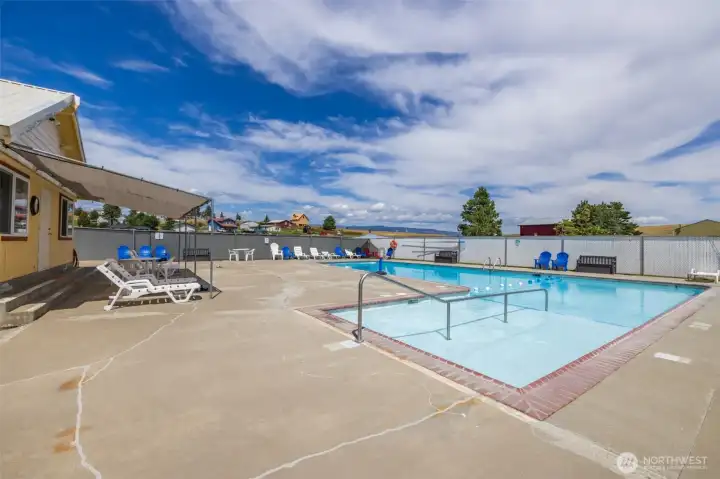 Seasonal pool and clubhouse for Sunlight Waters members and guests.