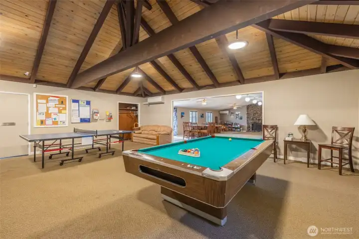 Work on your pool skills at the clubhouse.