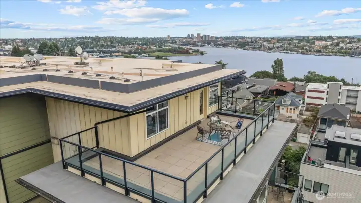 Aerial of largest of 3 decks