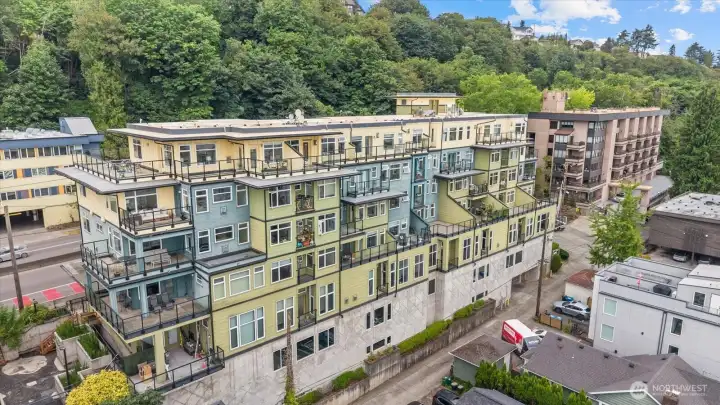 The two buildings sit on the east side of Queen Anne.