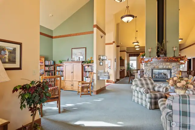 Club house interior includes kitchen