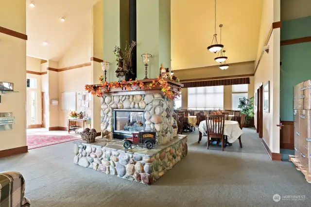 Club house interior includes pool table