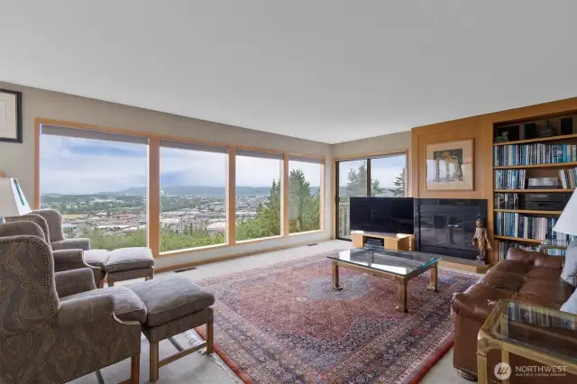 Family room with fireplace