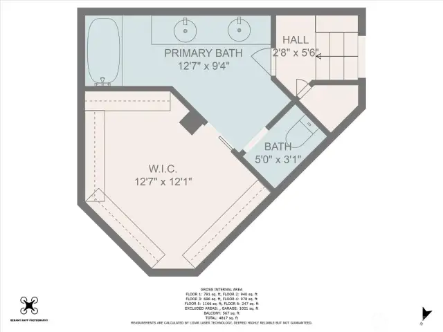 Primary bathroom suite.