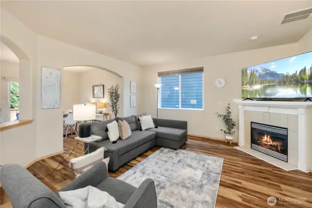 Living Room With Gas Fireplace