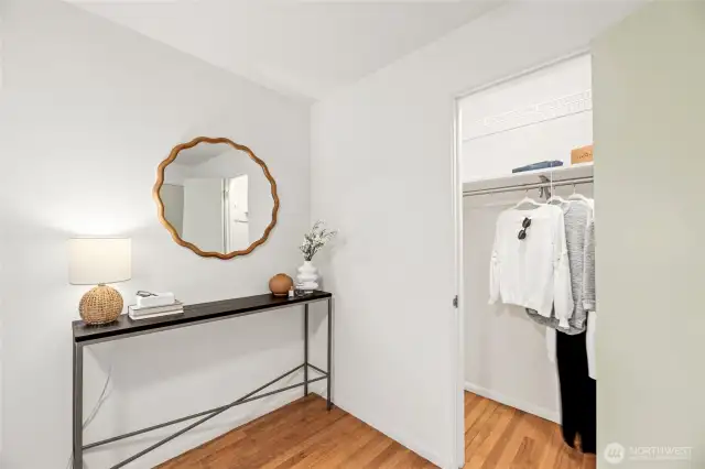 Bedroom with deep closet