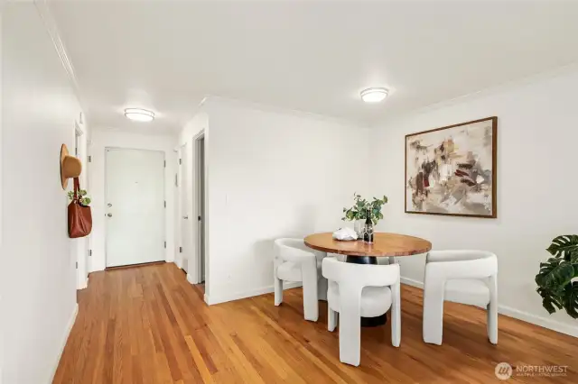 Unit 203 Entry and Dining area.