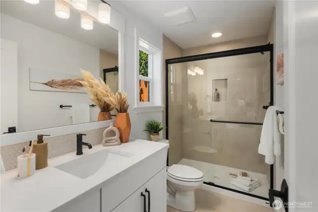Staged photos are of the model home of the same floorplan within the Foxmoore community and are for visualization purposes only. Colors, finishes, and layout can and will vary.