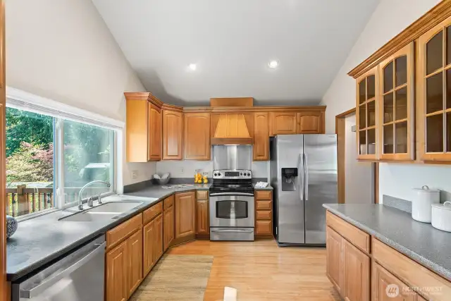 Updated kitchen with ample storage.