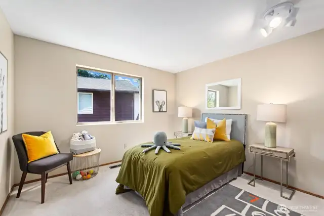Both extra bedrooms on this level are large enough for a full size or queen bed.