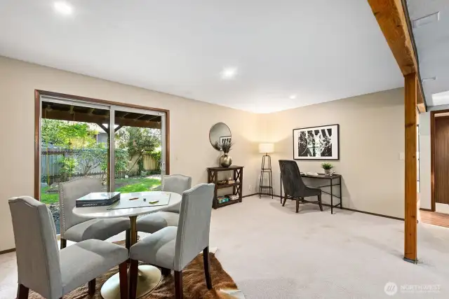 Game space!  Add a pool table or ping pong.