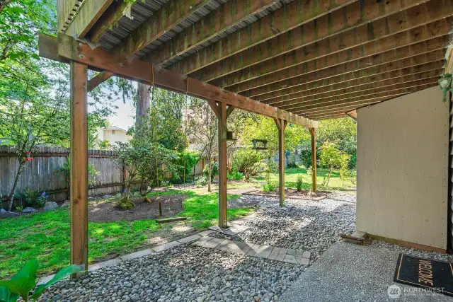 Lots of storage options outside too.  Wood storage to the right.