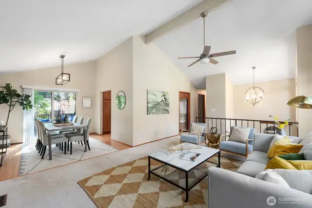 Plenty of space for large furniture, an L-shaped couch, etc.