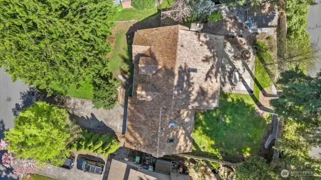 Cedar shake roof - has been professionally cleaned & maintained on a yearly basis.
