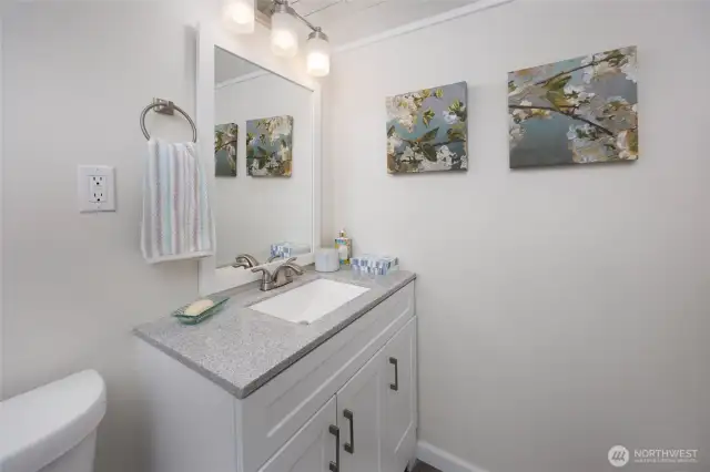 Lower level remodeled full bathroom.