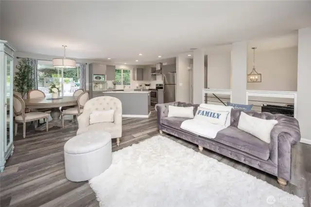 Spacious, open & bright great room.