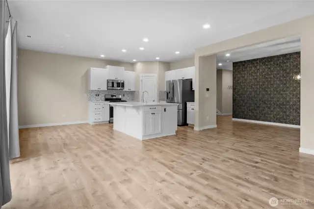 Looking towards the dining area, play area, studio, office, you decide!