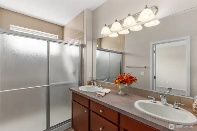 Primary Bathroom with double sinks