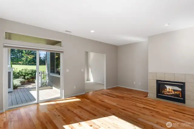 Living area with fireplace