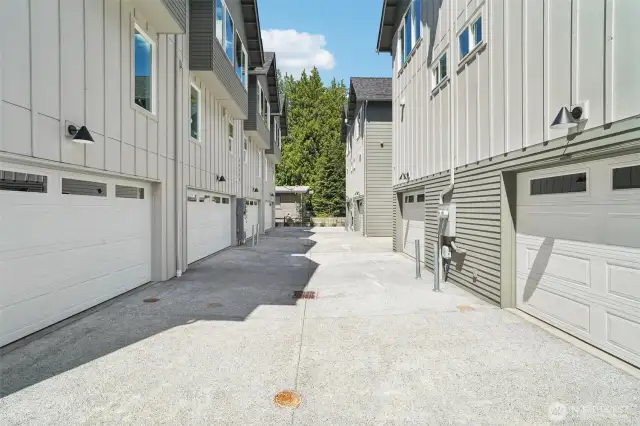 Photos of staged unit, 20313A. Wide courtyard for easy driving access to your unit