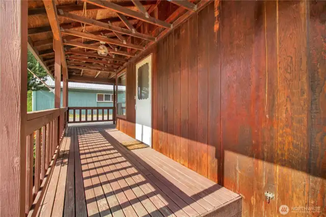 Front porch is wide and spacious for furniture and decor!