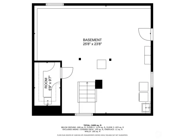 Basement.  1,018 sq. ft. per County