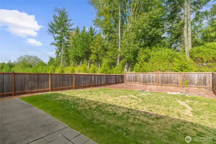 fully fenced flat backyard