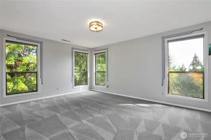 Upstairs is the Bedrooms, this is the huge primary bedroom