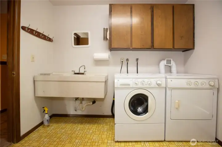 Laundry room, washer & dryer stay.  There is also a counter on the other side and a toilet.