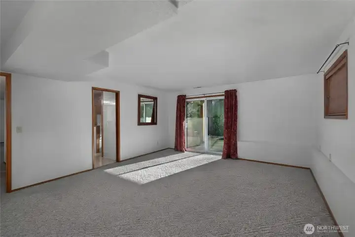 Lower level bonus room (with walk-in closet)! Slider leads to patio.