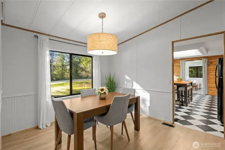 Designated dining area can be used for dining or space to work from your beautiful home.