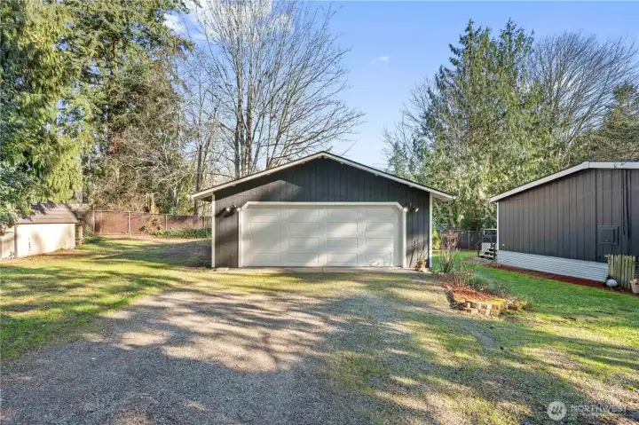 HUGE oversized detached garage/shop with room for EVERYTHING!