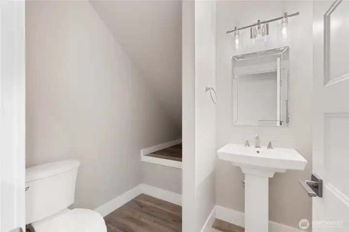 Downstairs powder room.