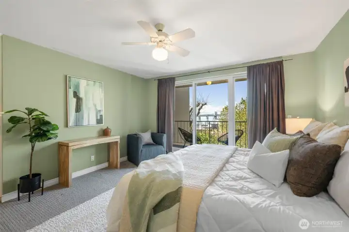 The room has its own balcony with views.