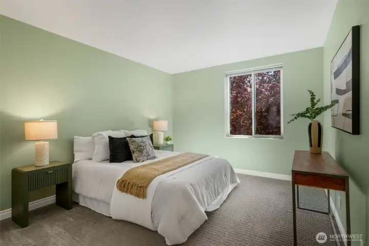 On the south side of the house is a large guest room.