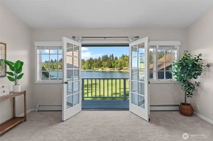 primary balcony with french doors