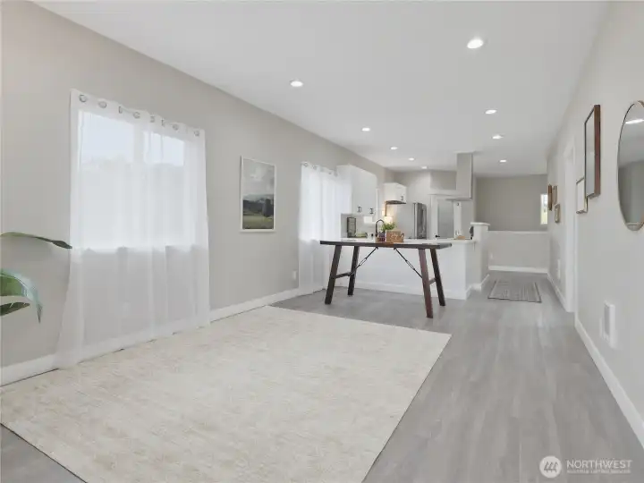 View upon entering the main level of the home