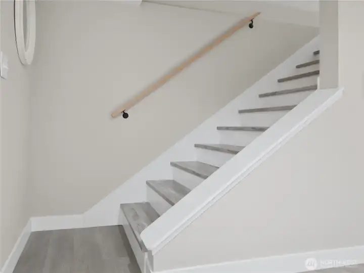 Stairs from main to lower level