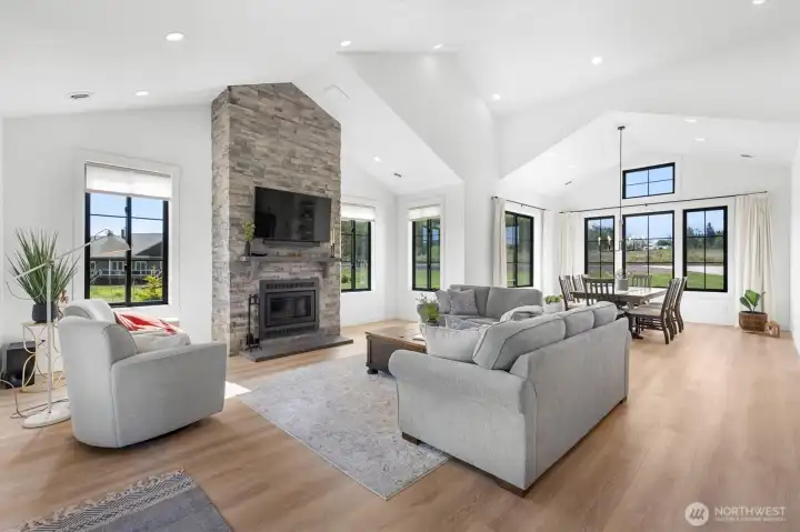 Vaulted Ceilings with largeFibreglass Anderson Windows throughout.