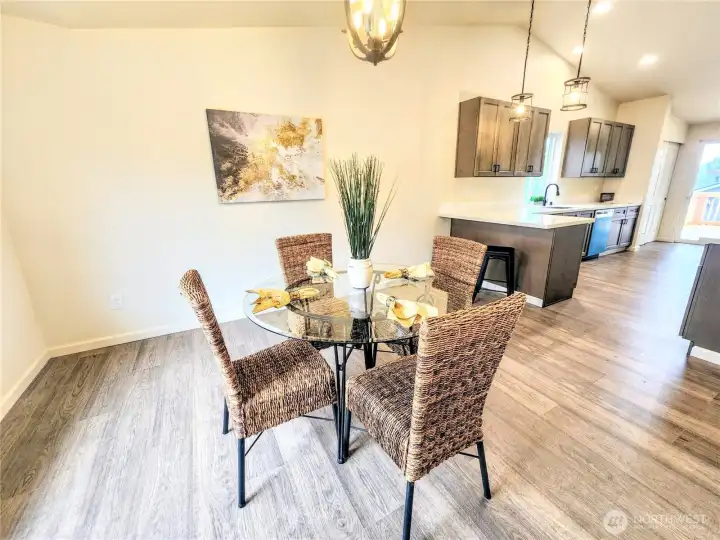Generously-sized dining area is open to the kitchen.
