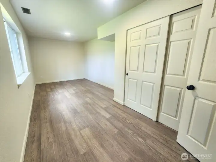 Huge downstairs bedroom with gigantic closet.  Would be an amazing game room or home gym space!