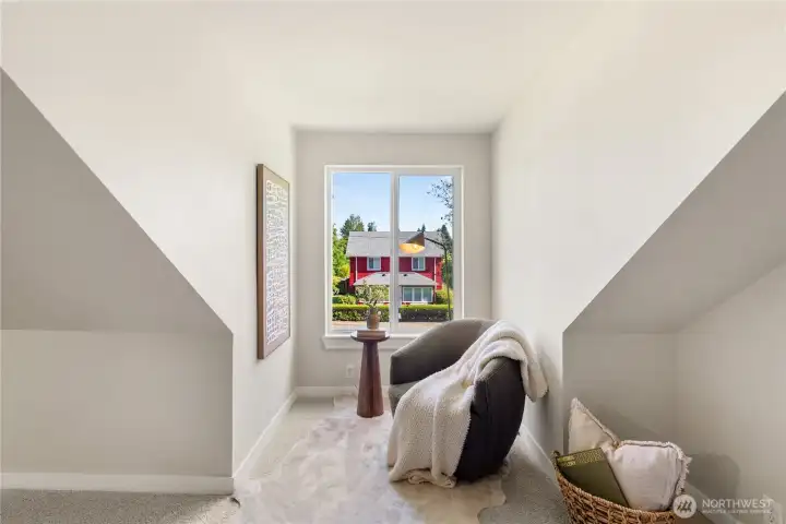 This reading nook is the perfect spot to take in your favorite new read while enjoying coffee or tea