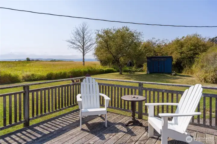 A lazy day on the deck---watch the birds or just take in the sun and wait to see the ferries pass by. A lazy day on the deck---watch the birds or just take in the sun and wait to see the ferries pass by.