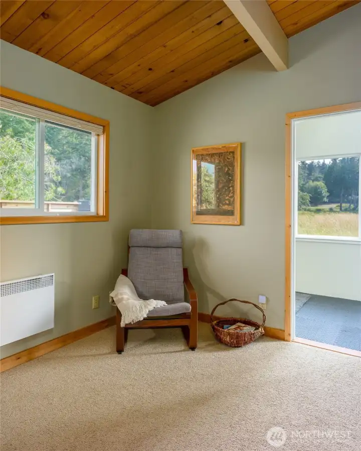Second bedroom or office opens to the sunroom. Second bedroom or office opens to the sunroom.