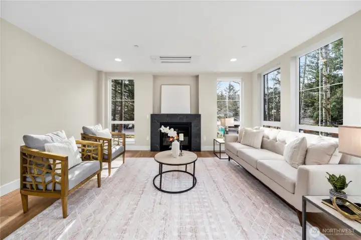 Living room with gas fireplace