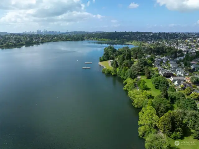 Green Lake offers 2.8 miles of a paved walking loop that circles the lake.