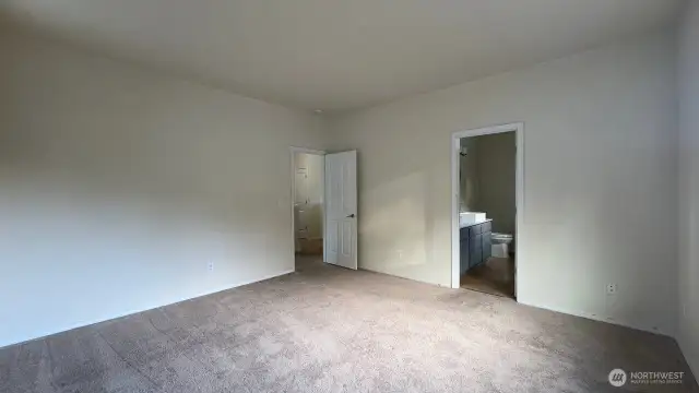 Primary bedroom and bath