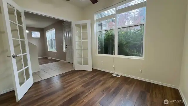 Office, den, playroom or reading nook off entry